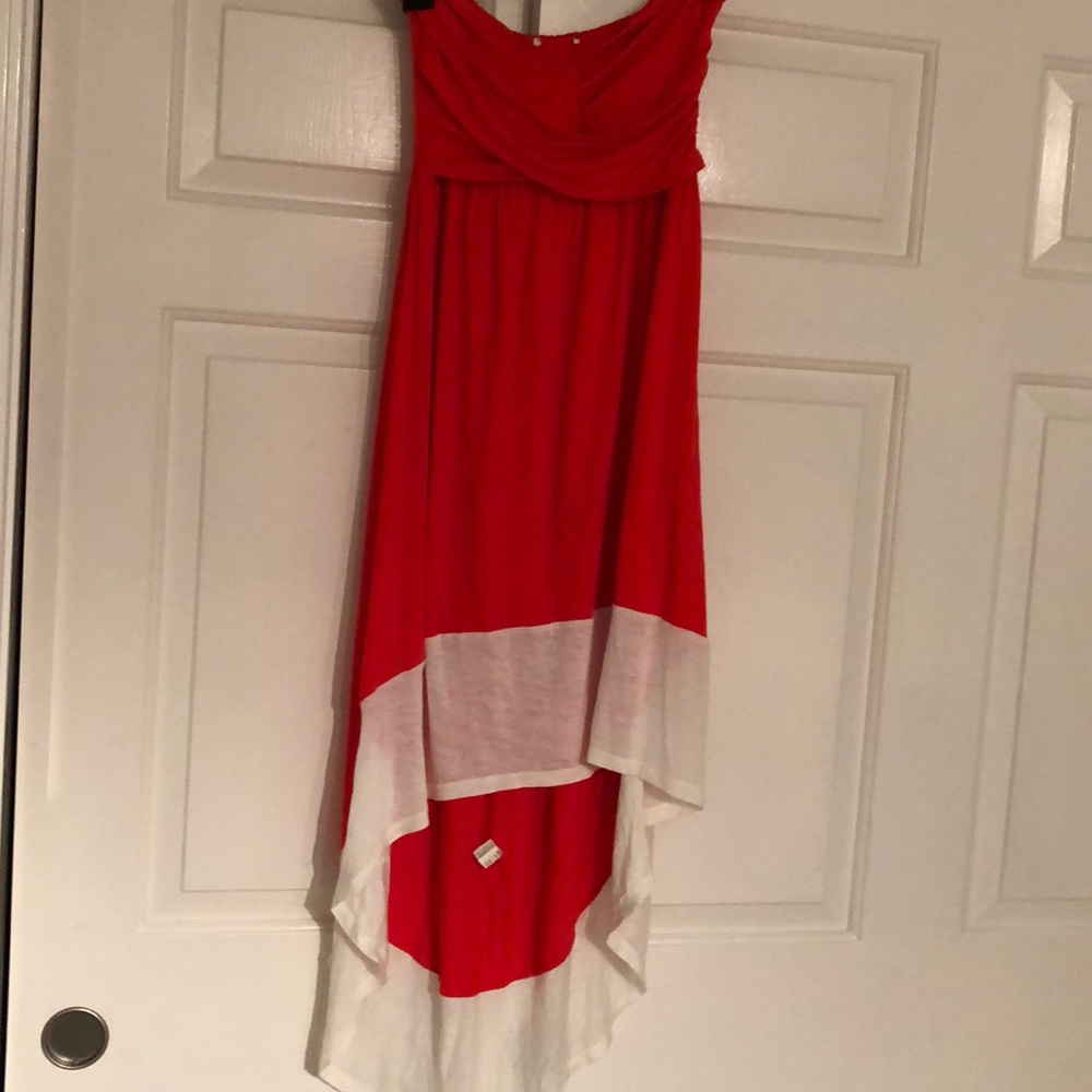 Strapless high-low dress